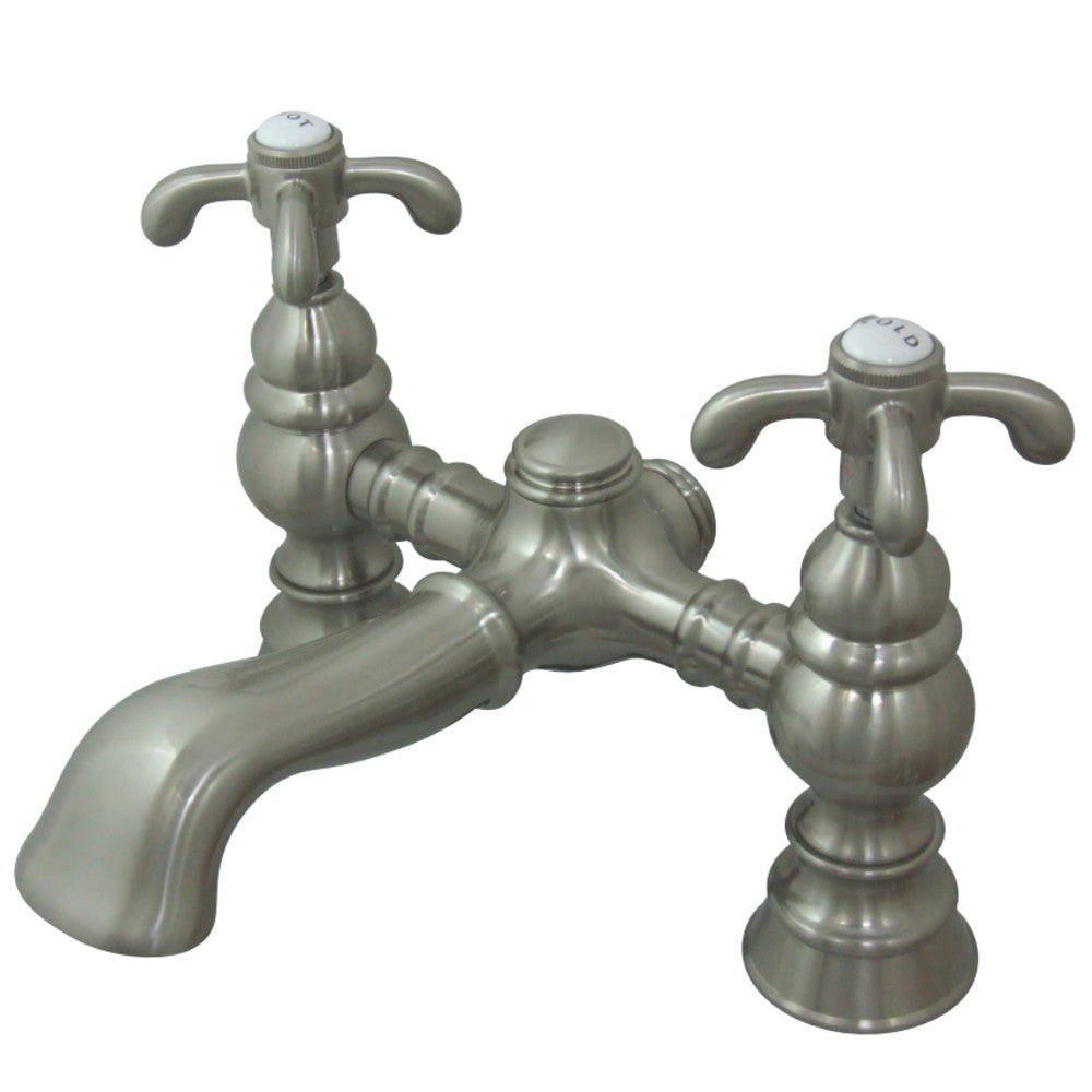 Kingston Brass CC1134T8 Vintage 7-Inch Deck Mount Tub Faucet, Brushed Nickel - BNGBath