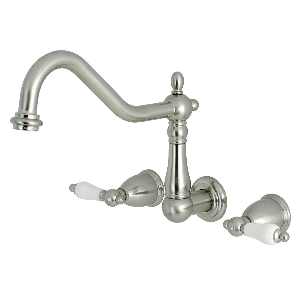 Kingston Brass KS1288PL Wall Mount Kitchen Faucet, Brushed Nickel - BNGBath