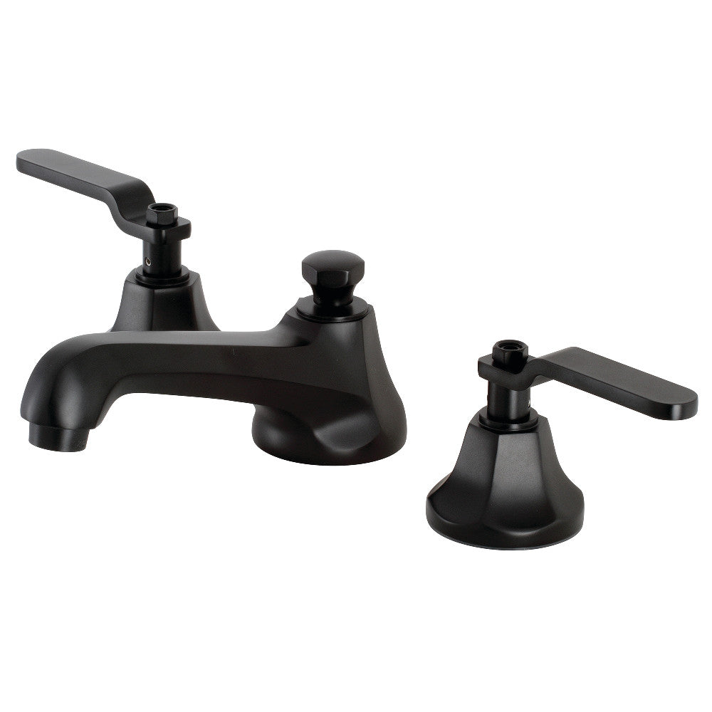 Kingston Brass KS4460KL Whitaker Widespread Bathroom Faucet with Brass Pop-Up, Matte Black - BNGBath