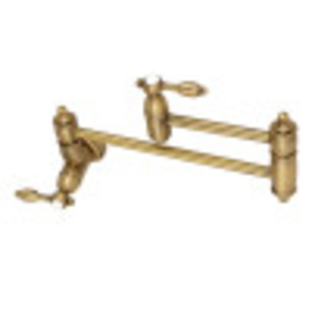 Kingston Brass KS3103TAL Tudor Wall Mount Pot Filler Kitchen Faucet, Antique Brass - BNGBath