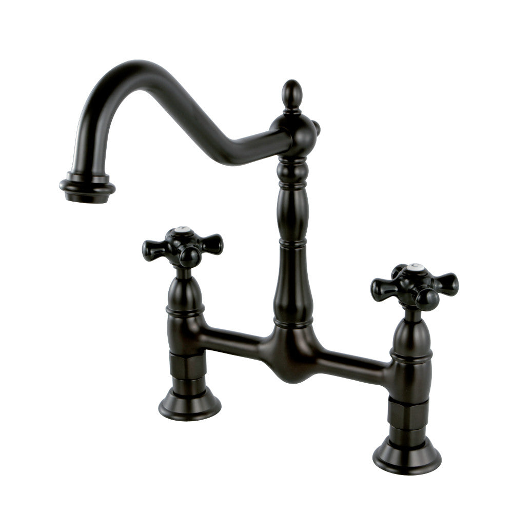 Kingston Brass KS1175PKX Duchess Bridge Kitchen Faucet, Oil Rubbed Bronze - BNGBath