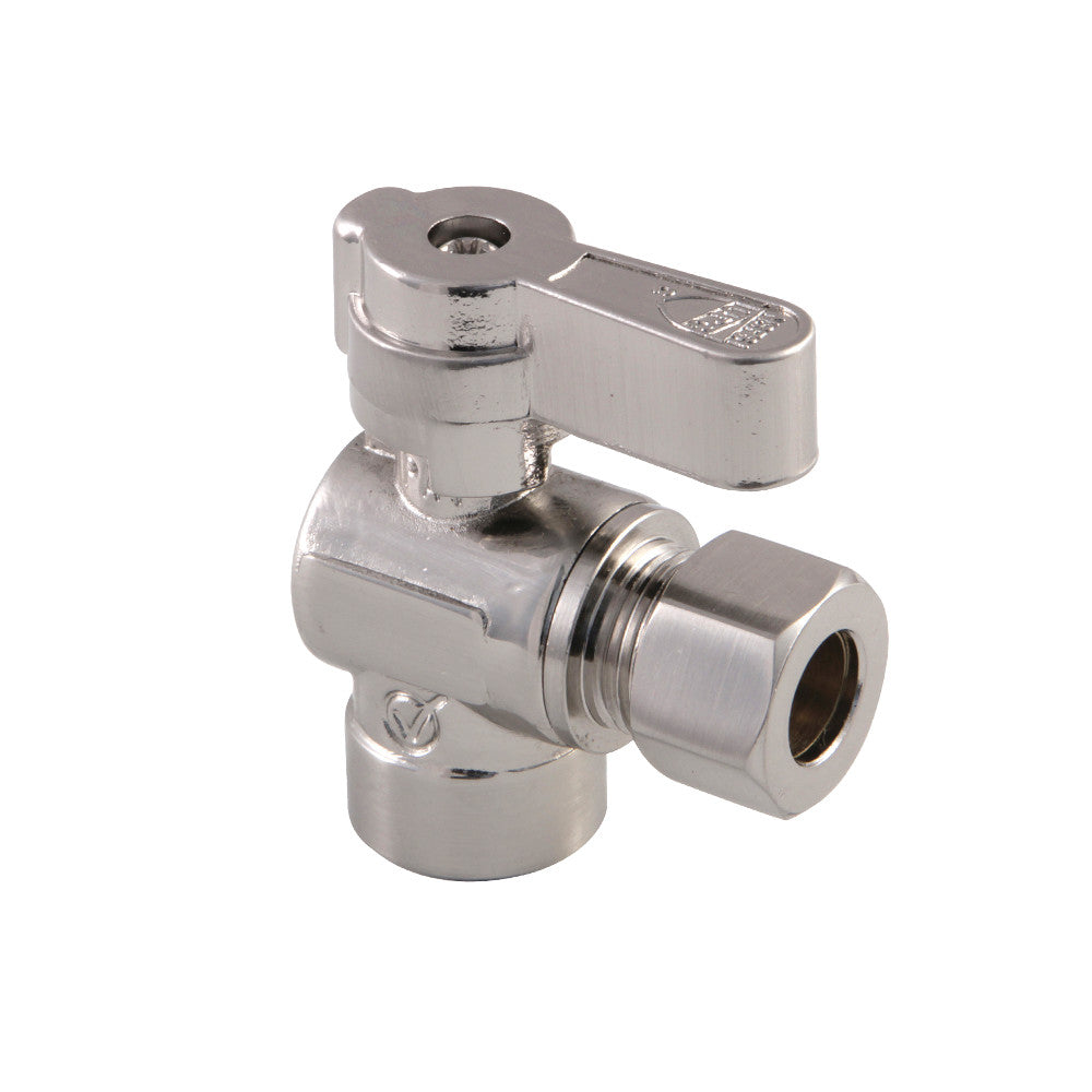 Kingston Brass KF4320SN 1/2" Sweat x 3/8" OD Comp Angle Stop Valve, Brushed Nickel - BNGBath