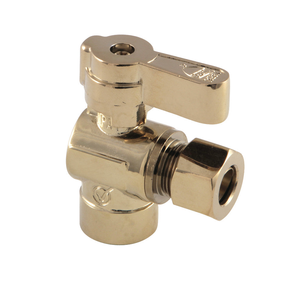 Kingston Brass KF4320PB 1/2" Sweat x 3/8" OD Comp Angle Stop Valve, Polished Brass - BNGBath