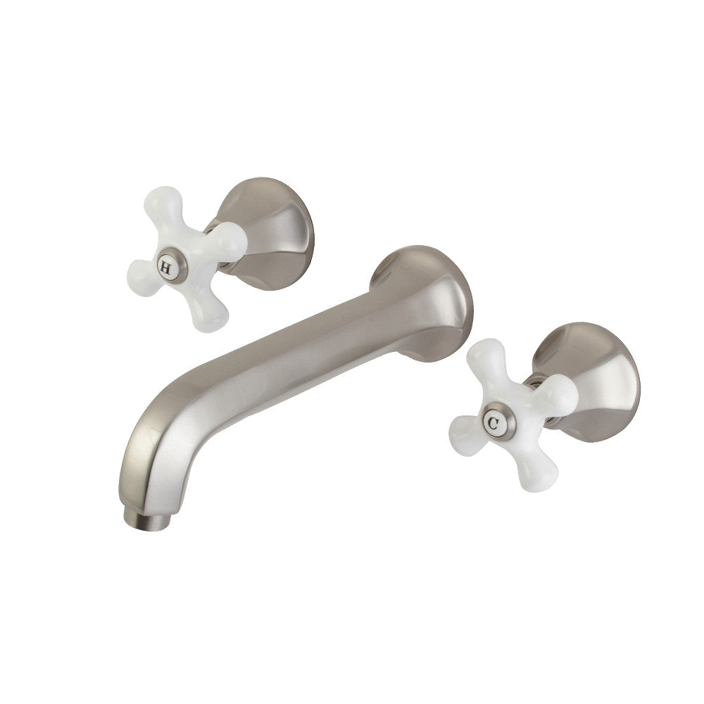 Kingston Brass KS4028PX Metropolitan 2-Handle Wall Mount Tub Faucet, Brushed Nickel - BNGBath