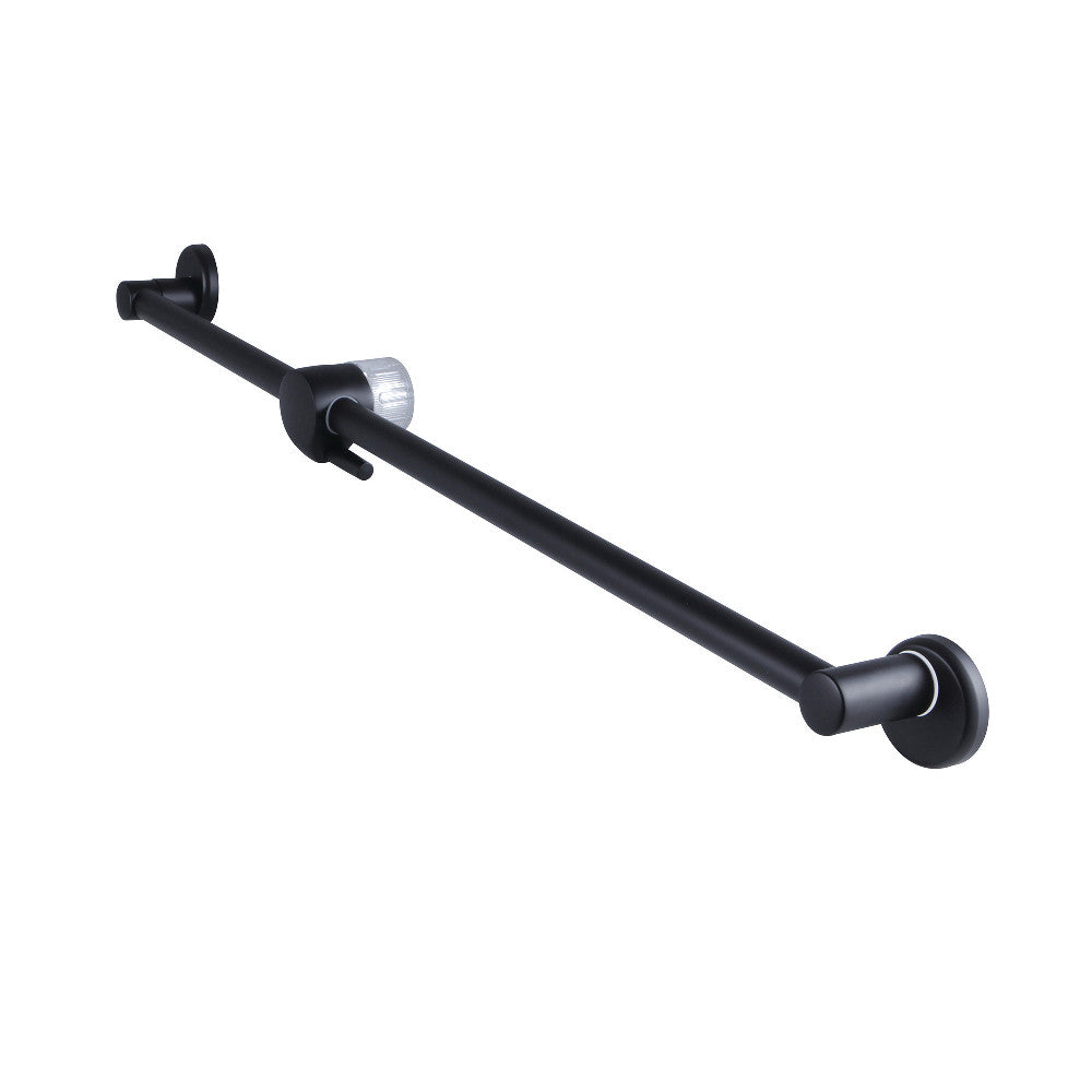 Kingston Brass K180A0 Showerscape 24" Shower Slide Bar with Pin Wall Hook, Matte Black - BNGBath