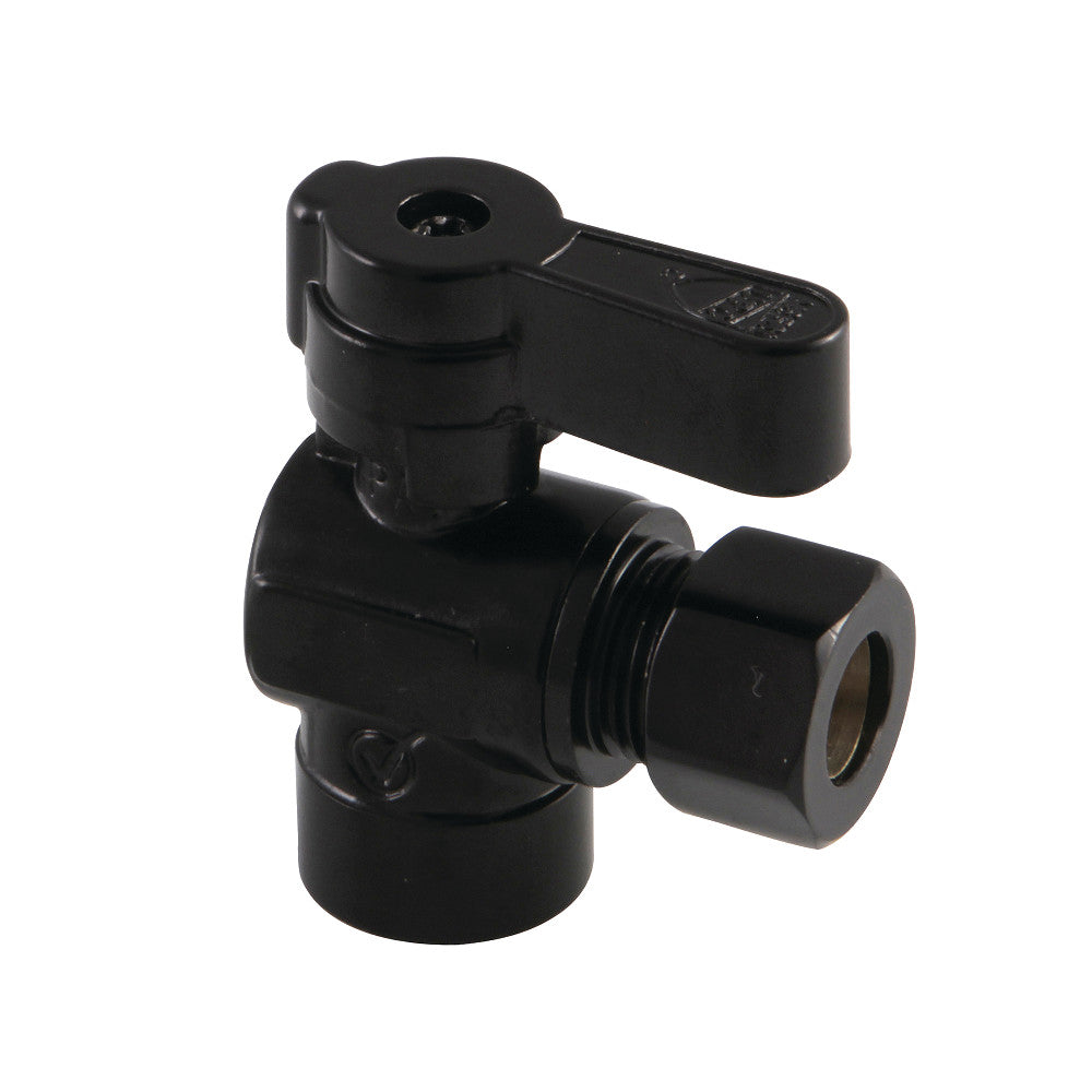 Kingston Brass KF4320MB 1/2" Sweat x 3/8" OD Comp Angle Stop Valve, Matte Black - BNGBath