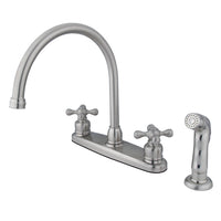 Thumbnail for Kingston Brass KB728AXSP Vintage 8-Inch Centerset Kitchen Faucet, Brushed Nickel - BNGBath