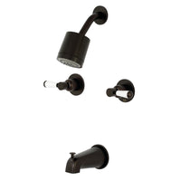 Thumbnail for Kingston Brass KBX8145DPL Paris Two-Handle Tub and Shower Faucet, Oil Rubbed Bronze - BNGBath