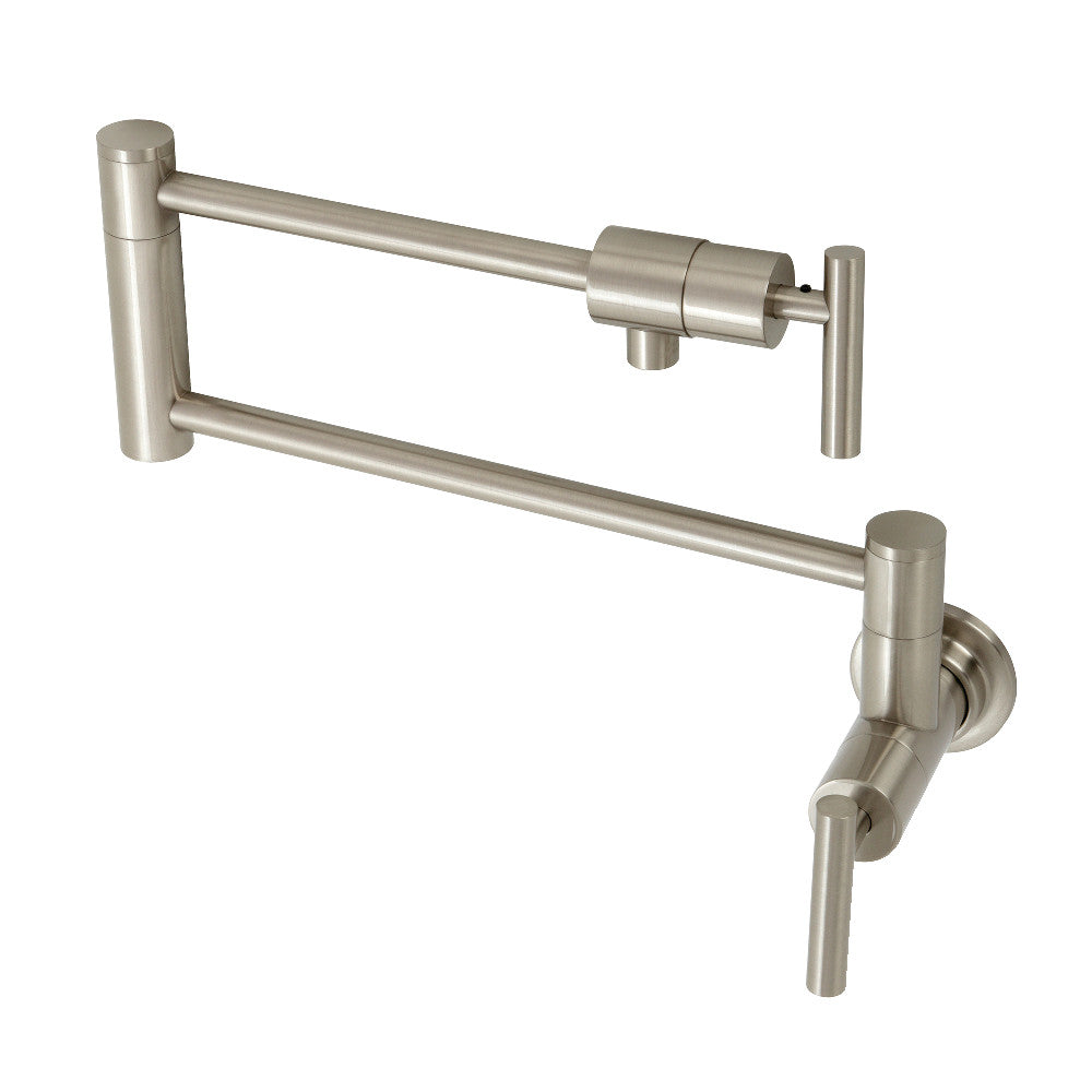 Kingston Brass KS4108CML Manhattan Wall Mount Pot Filler, Brushed Nickel - BNGBath