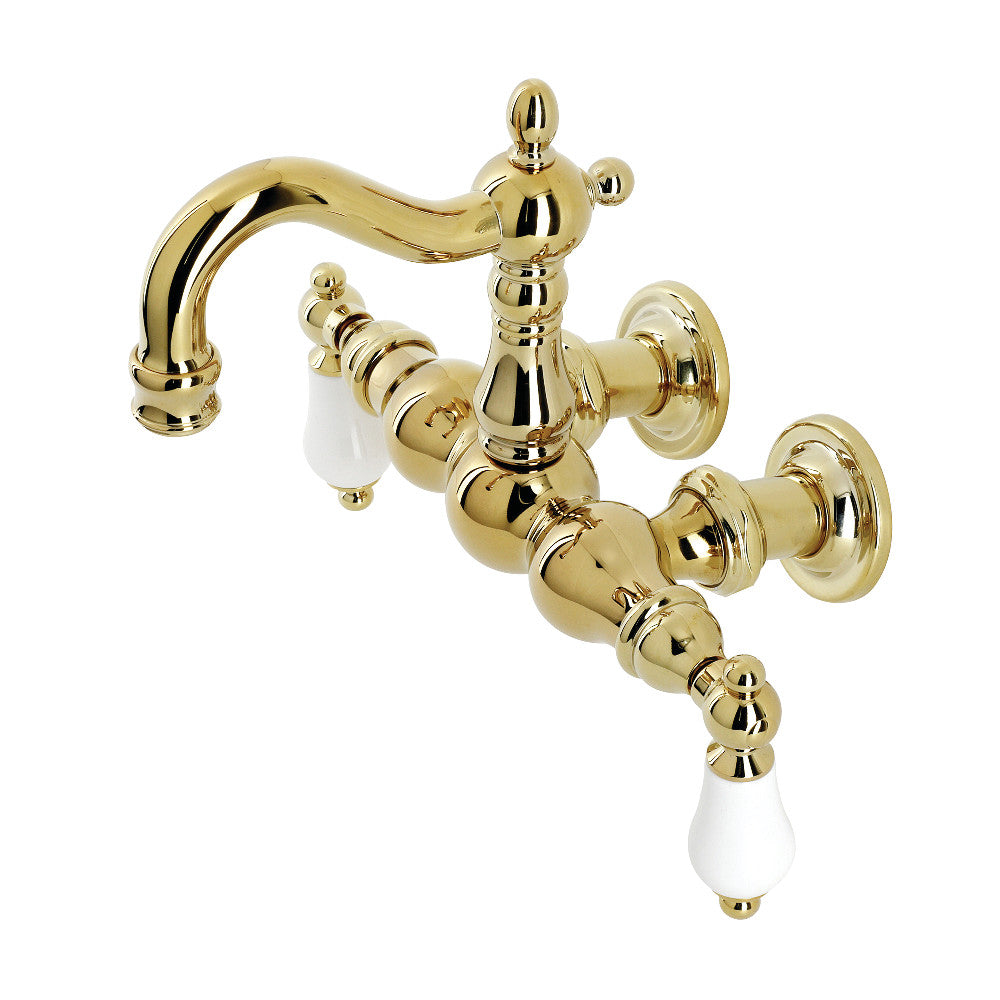 Kingston Brass CA1005T2 Heritage 3-3/8" Tub Wall Mount Clawfoot Tub Faucet, Polished Brass - BNGBath