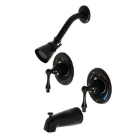 Thumbnail for Kingston Brass KB660AL Vintage Twin Handles Tub Shower Faucet, Matte Black - BNGBath