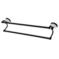 Thumbnail for Kingston Brass BA1113MB Victorian 24-Inch Dual Towel Bar, Matte Black - BNGBath