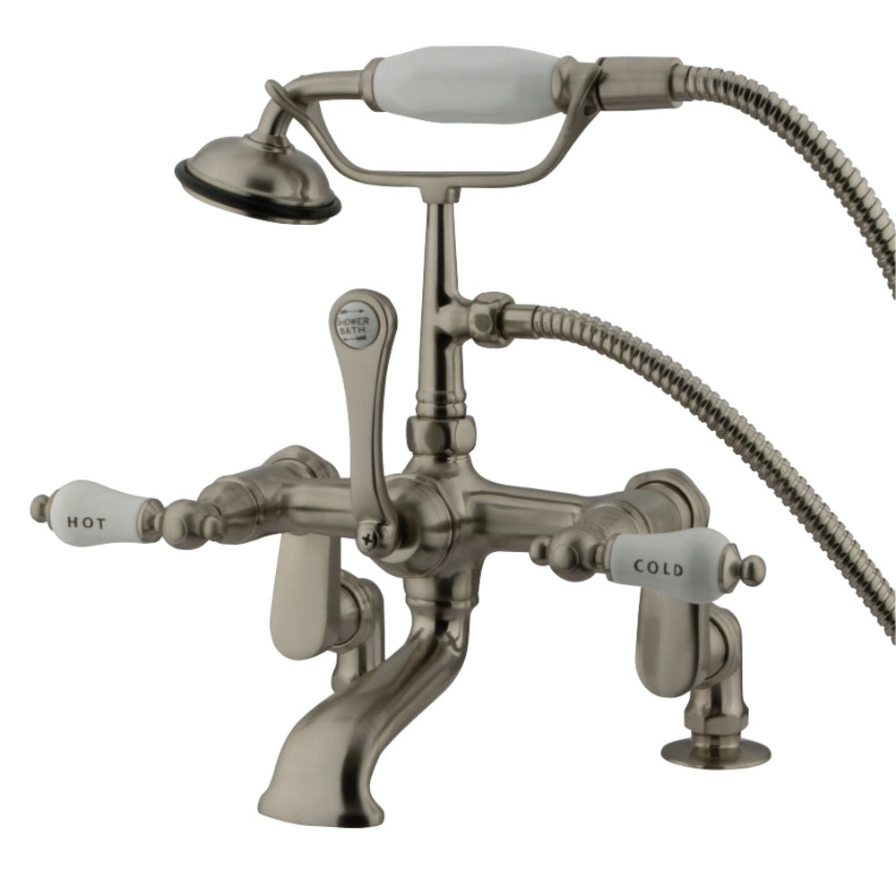 Kingston Brass CC653T8 Vintage Adjustable Center Deck Mount Tub Faucet, Brushed Nickel - BNGBath