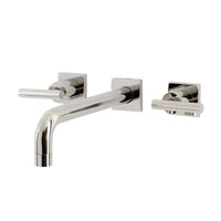 Thumbnail for Kingston Brass KS6026CML Manhattan Wall Mount Tub Faucet, Polished Nickel - BNGBath