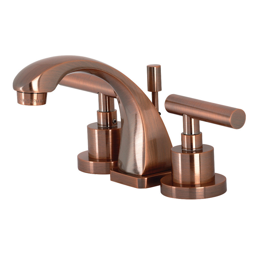 Kingston Brass KS494CMLAC Manhattan 8 in. Widespread Bathroom Faucet, Antique Copper - BNGBath