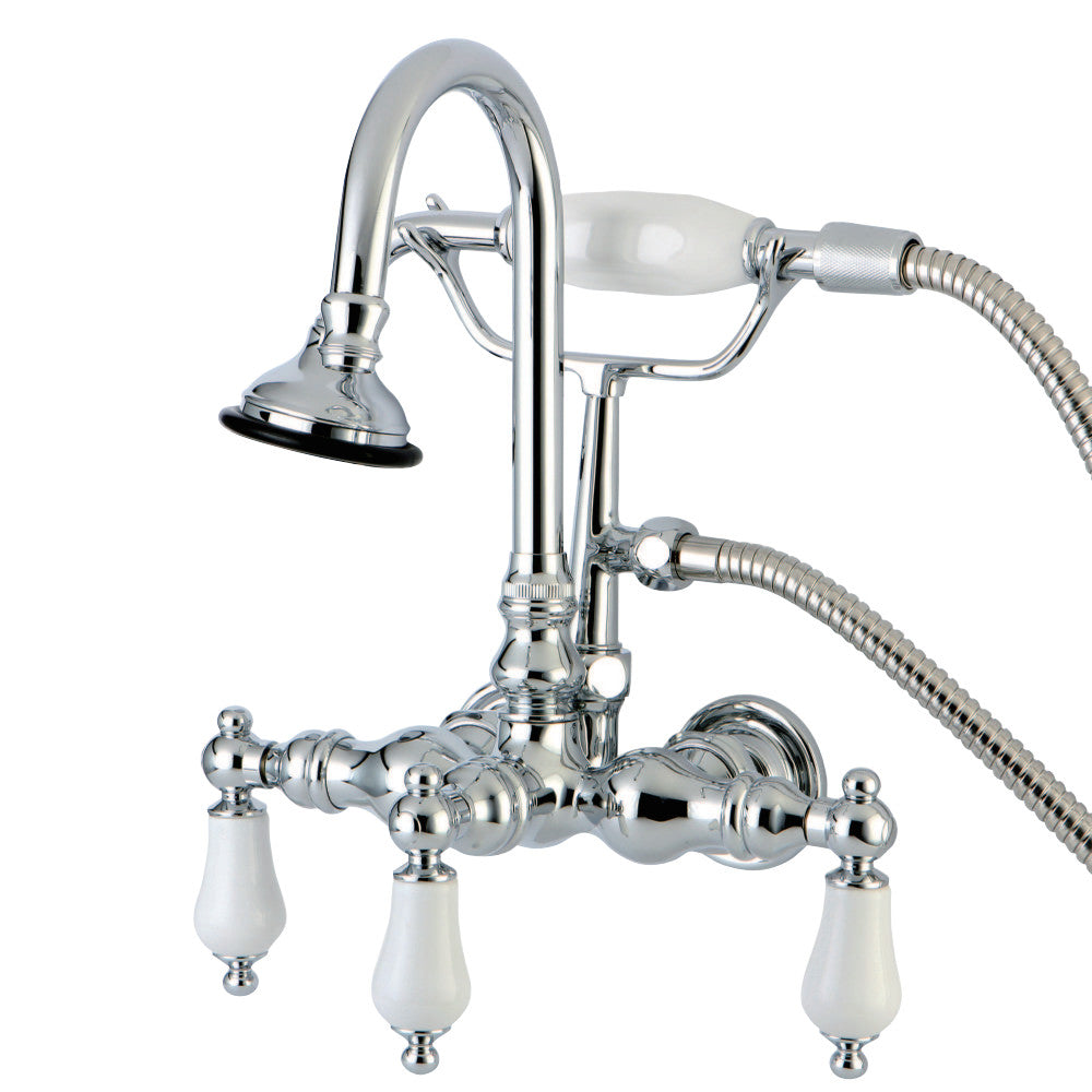 Kingston Brass AE12T1 Aqua Vintage Wall Mount Clawfoot Tub Faucet, Polished Chrome - BNGBath