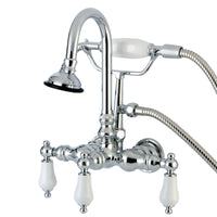 Thumbnail for Kingston Brass AE12T1 Aqua Vintage Wall Mount Clawfoot Tub Faucet, Polished Chrome - BNGBath