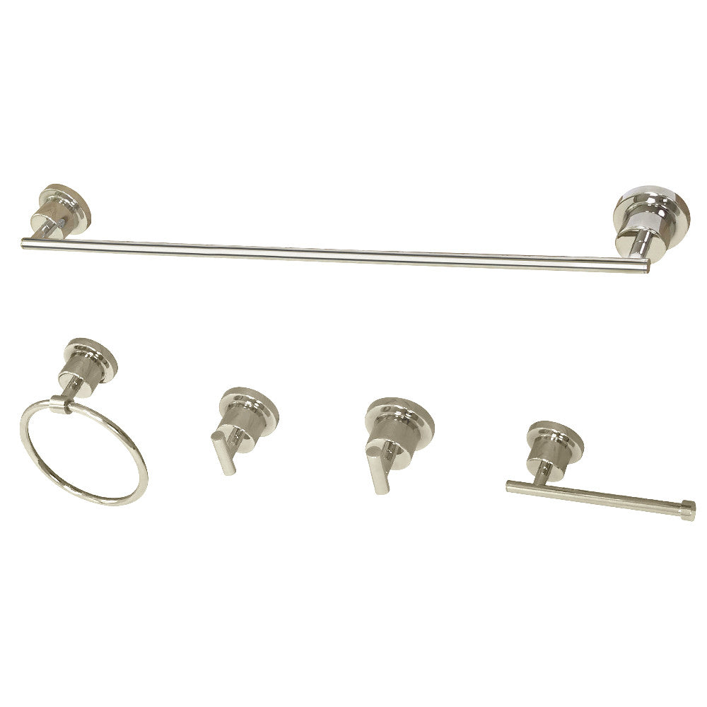 Kingston Brass BAH8230478PN Concord 5-Piece Bathroom Accessory Set, Polished Nickel - BNGBath