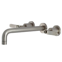 Thumbnail for Kingston Brass KS8028KL Whitaker Two-Handle Wall Mount Tub Faucet, Brushed Nickel - BNGBath