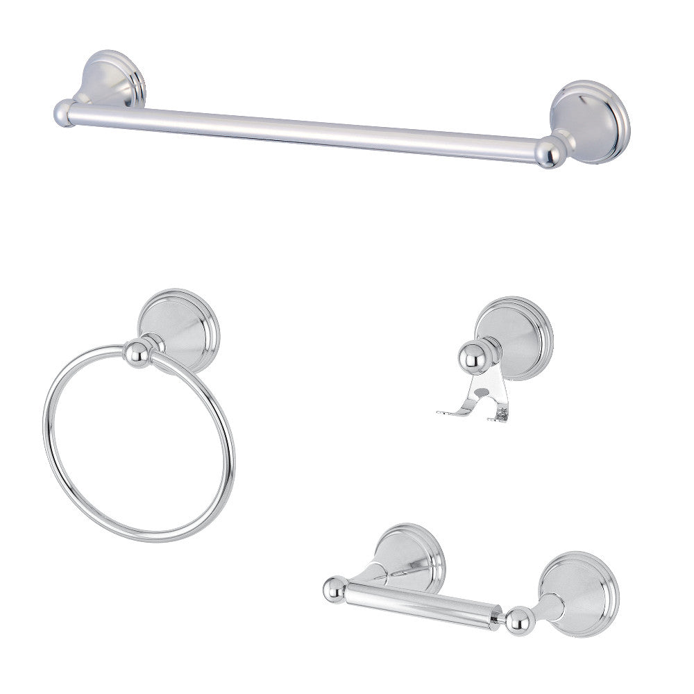 Kingston Brass BAK2971478C 4-Piece Bathroom Accessories Set, Polished Chrome - BNGBath