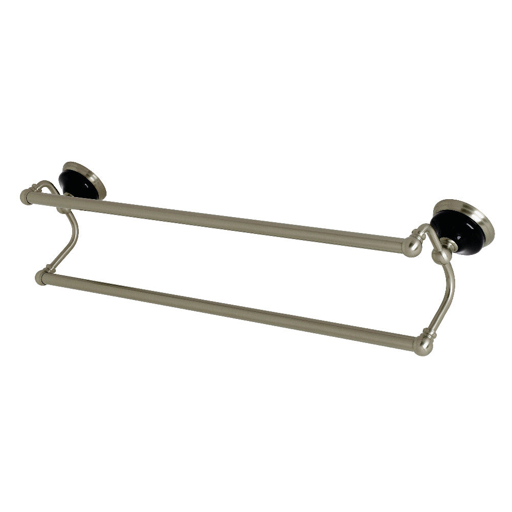 Kingston Brass BA9113BN Water Onyx 24 in. Dual Towel Bar, Brushed Nickel - BNGBath