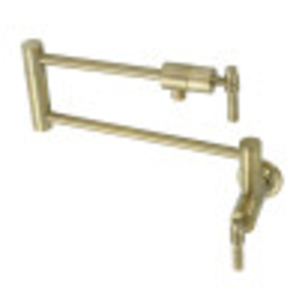 Kingston Brass KS4107ML Milano Wall Mount Pot Filler, Brushed Brass - BNGBath