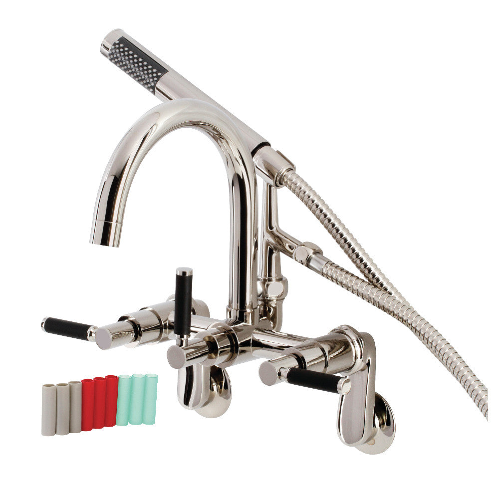 Aqua Vintage AE8156DKL Kaiser 7-Inch Adjustable Wall Mount Clawfoot Tub Faucet, Polished Nickel - BNGBath