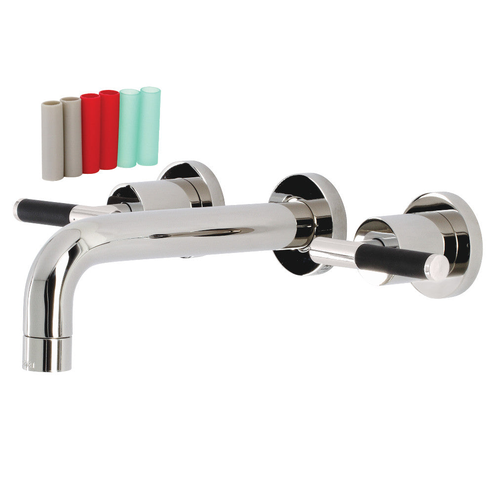 Kingston Brass KS8126CKL Kaiser Two-Handle Wall Mount Bathroom Faucet, Polished Nickel - BNGBath