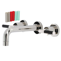 Thumbnail for Kingston Brass KS8126CKL Kaiser Two-Handle Wall Mount Bathroom Faucet, Polished Nickel - BNGBath