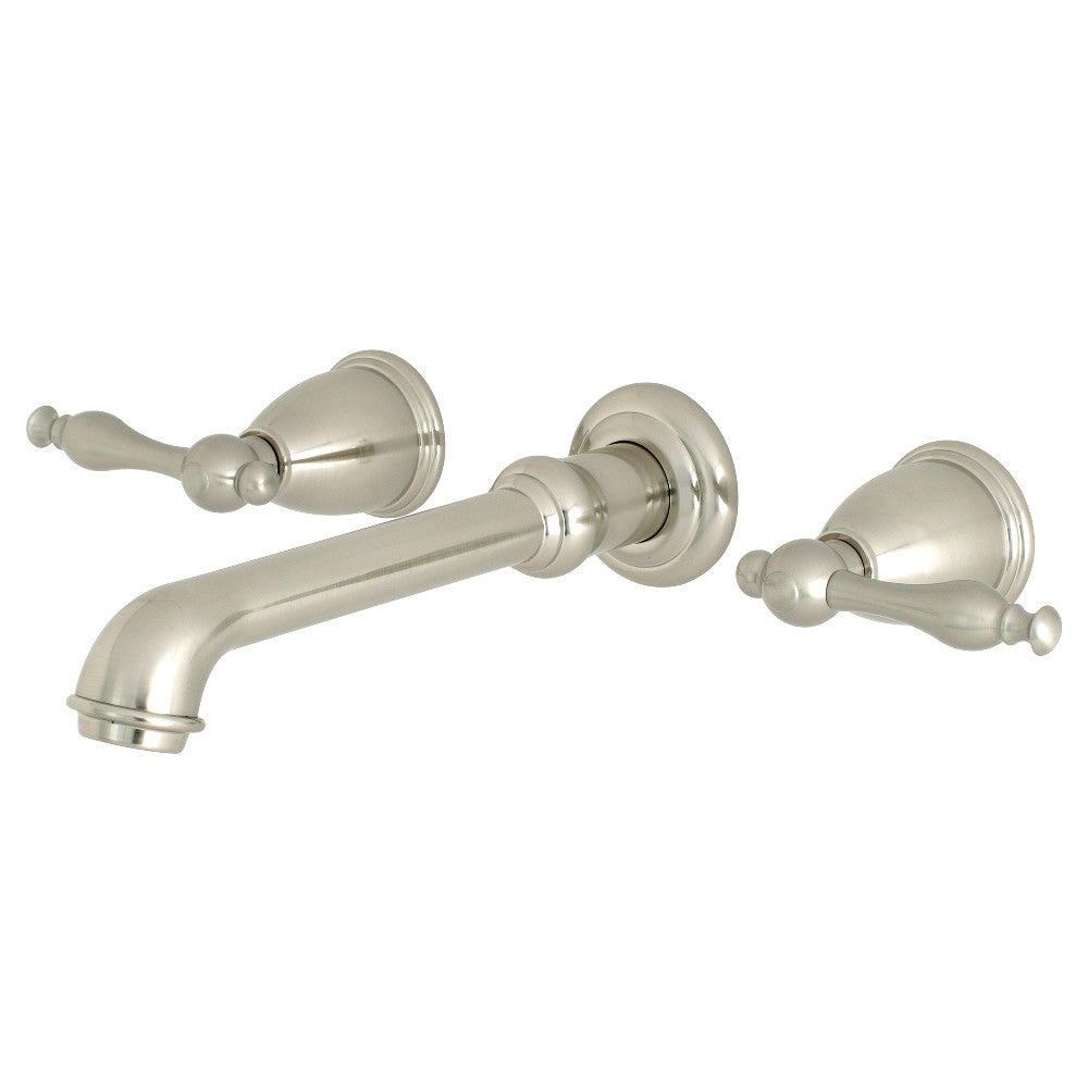 Kingston Brass KS7128NL Naples Two-Handle Wall Mount Bathroom Faucet, Brushed Nickel - BNGBath