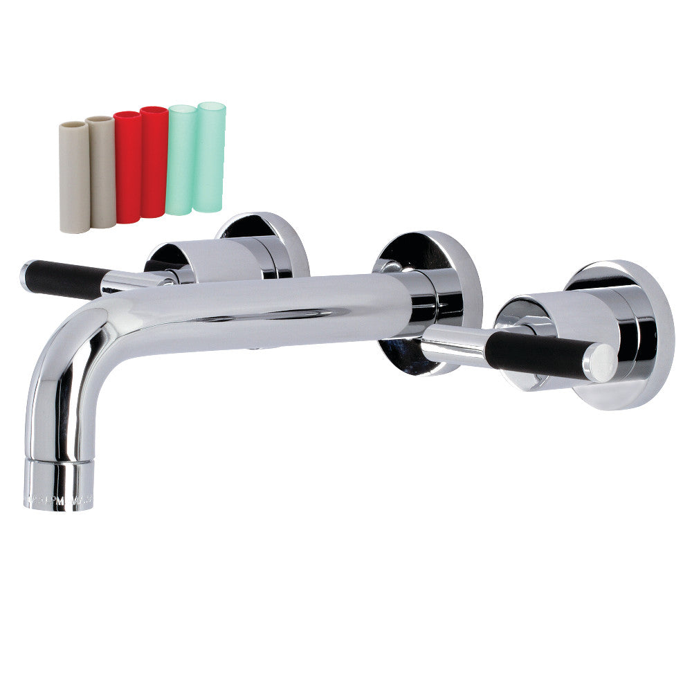 Kingston Brass KS8121CKL Kaiser Two-Handle Wall Mount Bathroom Faucet, Polished Chrome - BNGBath