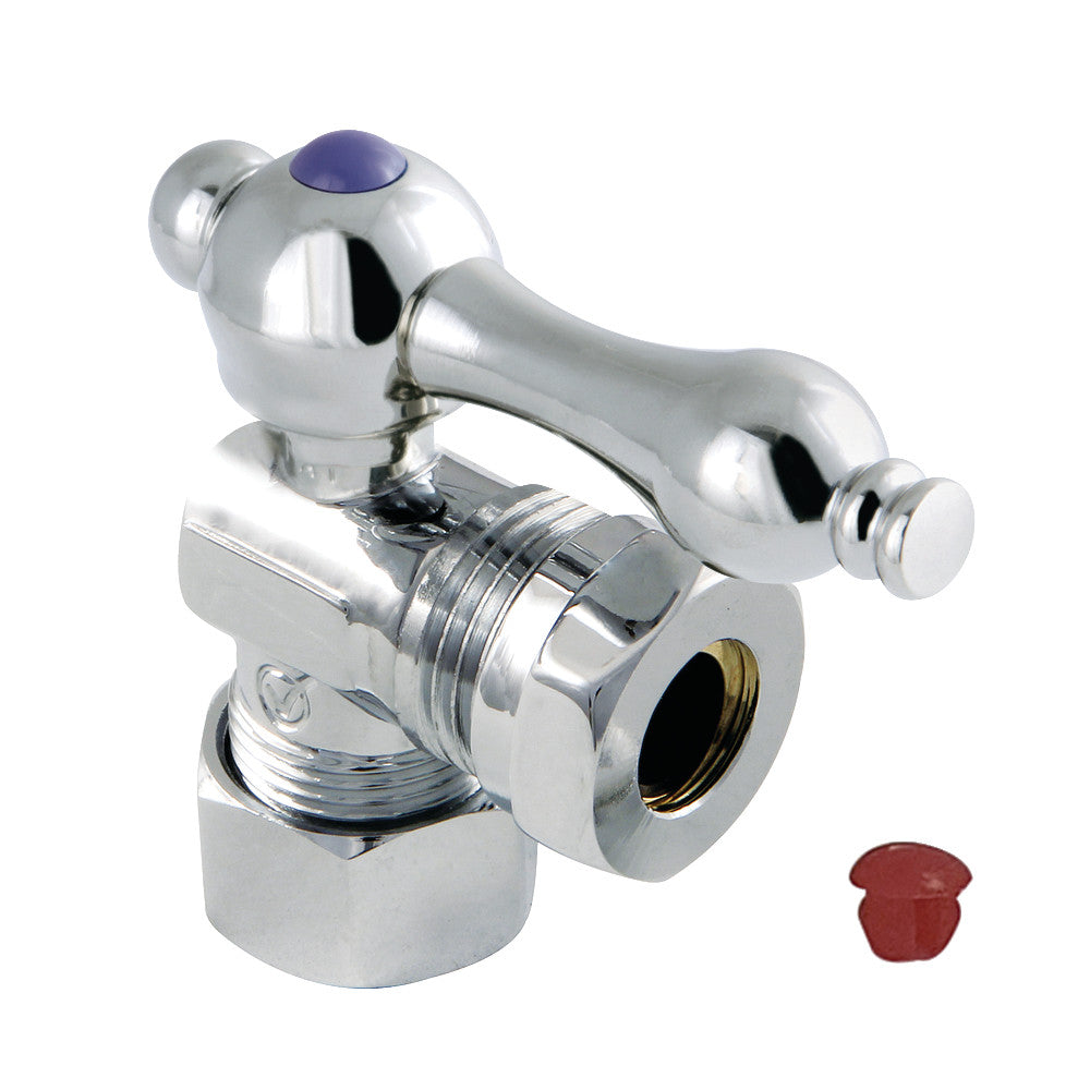 Kingston Brass CC54301 5/8" OD Comp X 1/2" or 7/16" Slip Joint Angle Stop Valve, Polished Chrome - BNGBath