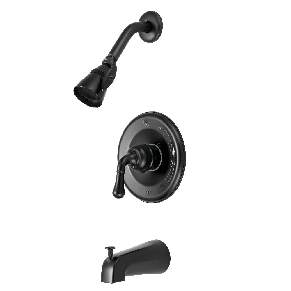 Kingston Brass KB630 Magellan Single Handle Tub and Shower Faucet, Matte Black - BNGBath