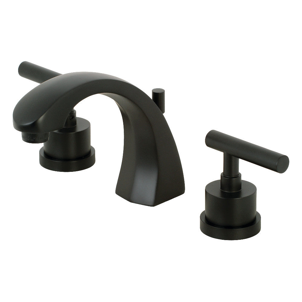 Kingston Brass KS4980CML Manhattan 8" Widespread Bathroom Faucet, Matte Black - BNGBath