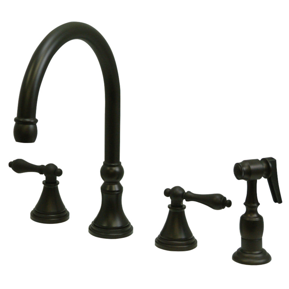 Kingston Brass KS2795ALBS Widespread Kitchen Faucet, Oil Rubbed Bronze - BNGBath