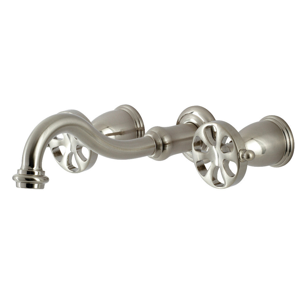 Kingston Brass KS3028RX Belknap Two-Handle Wall Mount Tub Faucet, Brushed Nickel - BNGBath