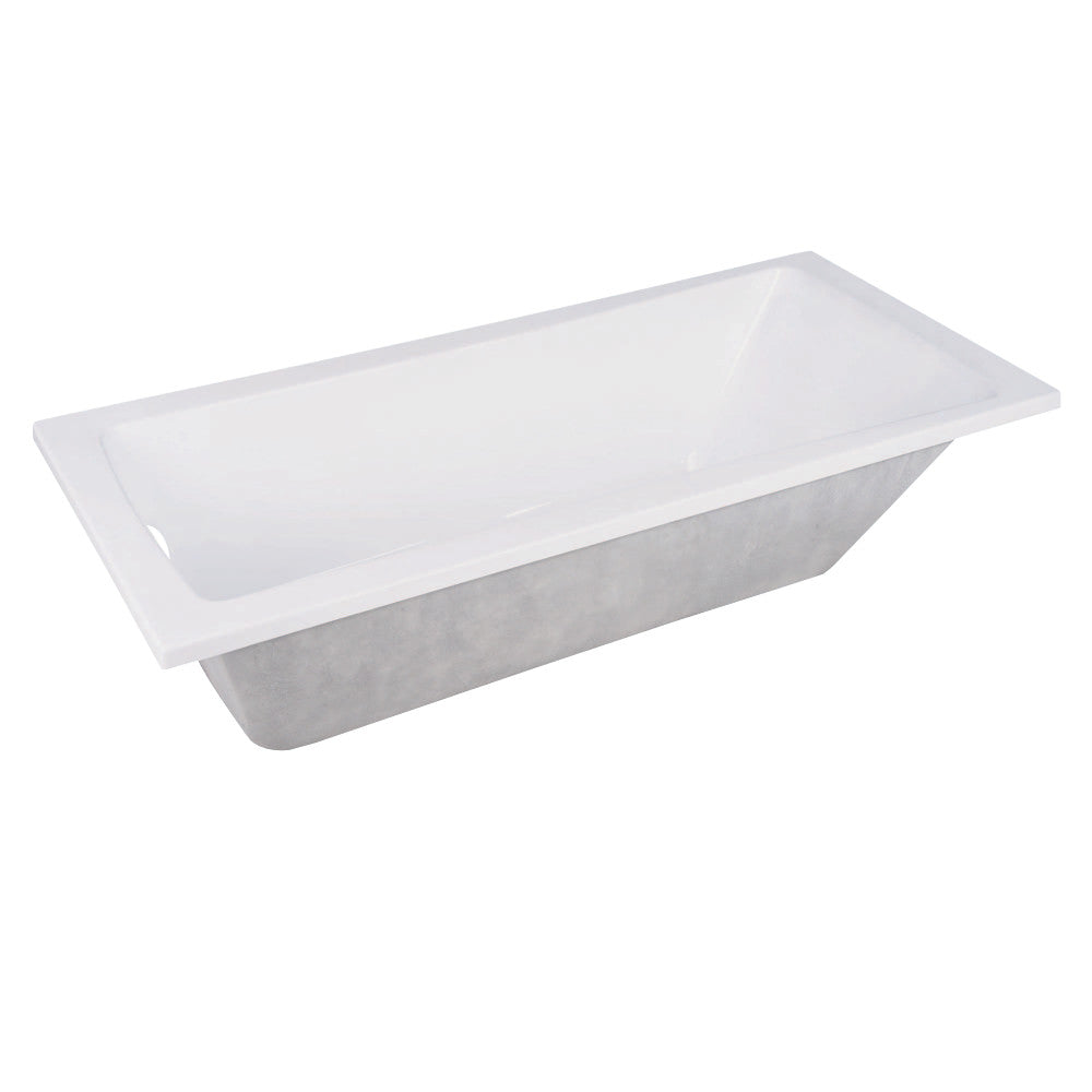 Aqua Eden VTPN593017 59-Inch Acrylic Rectangular Drop-In Tub with Reversible Drain Hole, White - BNGBath