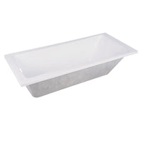 Thumbnail for Aqua Eden VTPN593017 59-Inch Acrylic Rectangular Drop-In Tub with Reversible Drain Hole, White - BNGBath