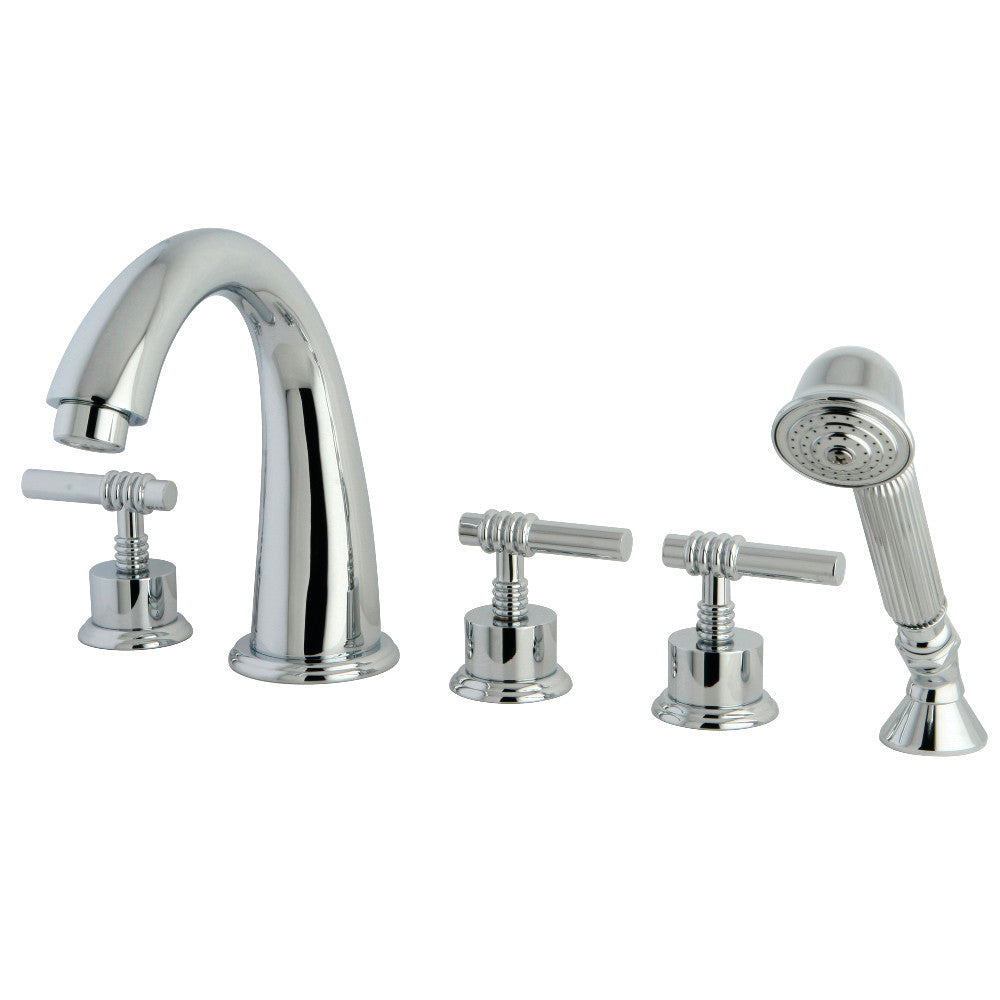 Kingston Brass KS23615ML Manhattan Roman Tub Faucet with Hand Shower, Polished Chrome - BNGBath