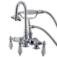 Thumbnail for Kingston Brass CC16T1 Vintage 3-3/8-Inch Deck Mount Tub Faucet, Polished Chrome - BNGBath