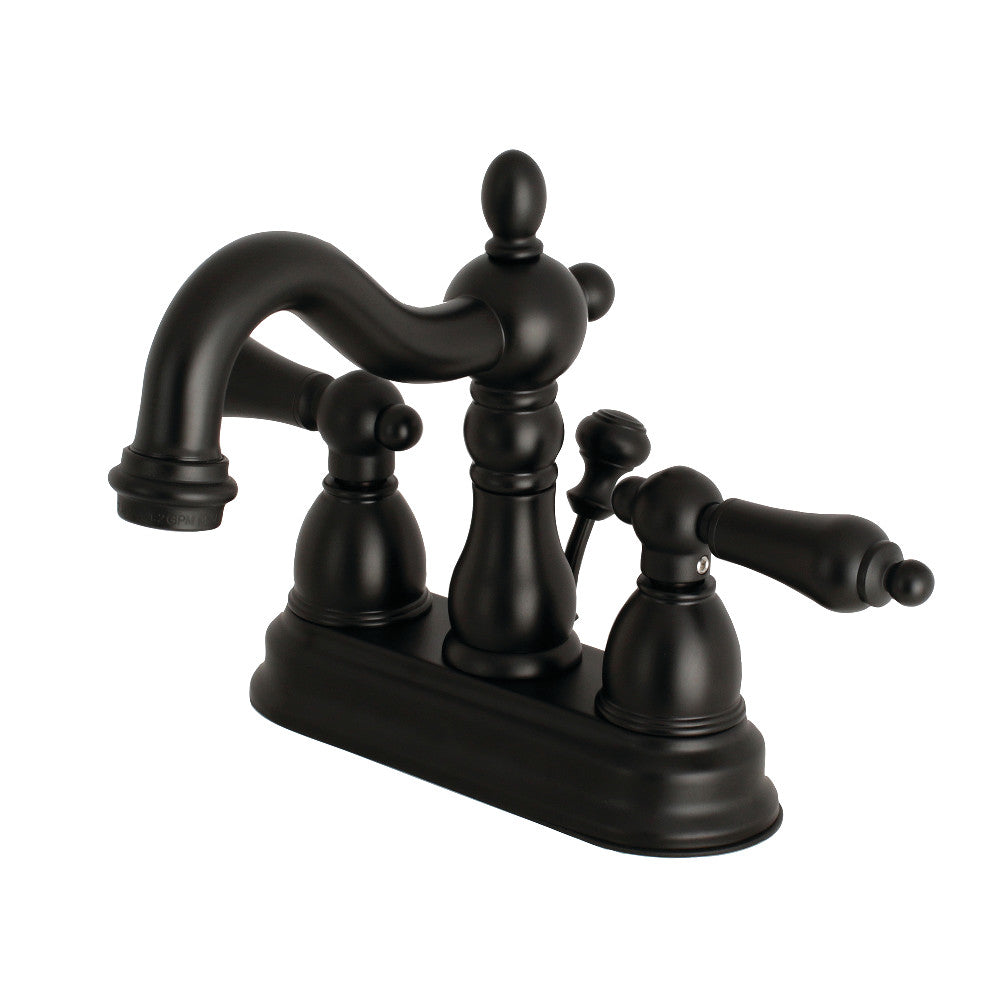 Kingston Brass KB1600AL Heritage 4 in. Centerset Bathroom Faucet, Matte Black - BNGBath