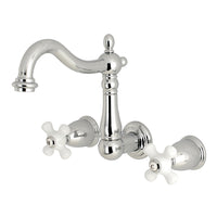 Thumbnail for Kingston Brass KS1251PX 8-Inch Center Wall Mount Bathroom Faucet, Polished Chrome - BNGBath