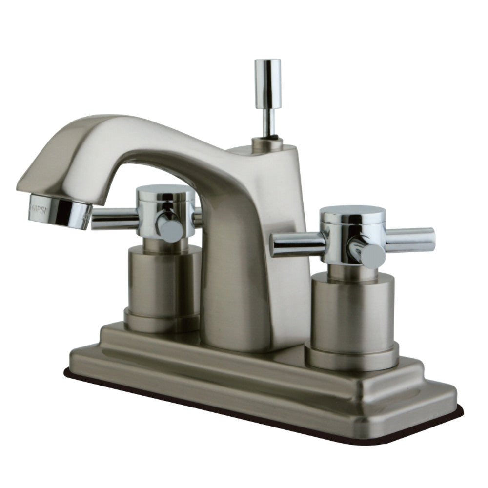 Kingston Brass KS8647DX 4 in. Centerset Bathroom Faucet, Brushed Nickel/Polished Chrome - BNGBath