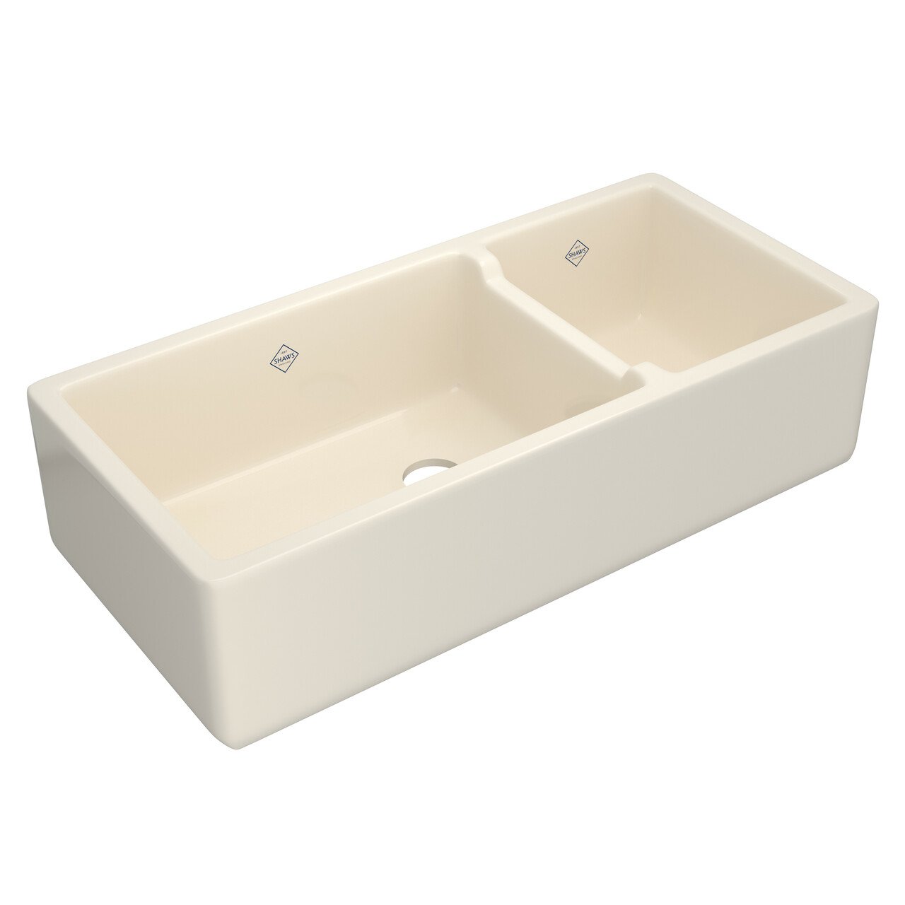 Shaws Original Lancaster 1 1/2 Bowl Farmhouse Apron Front Fireclay Kitchen Sink - BNGBath