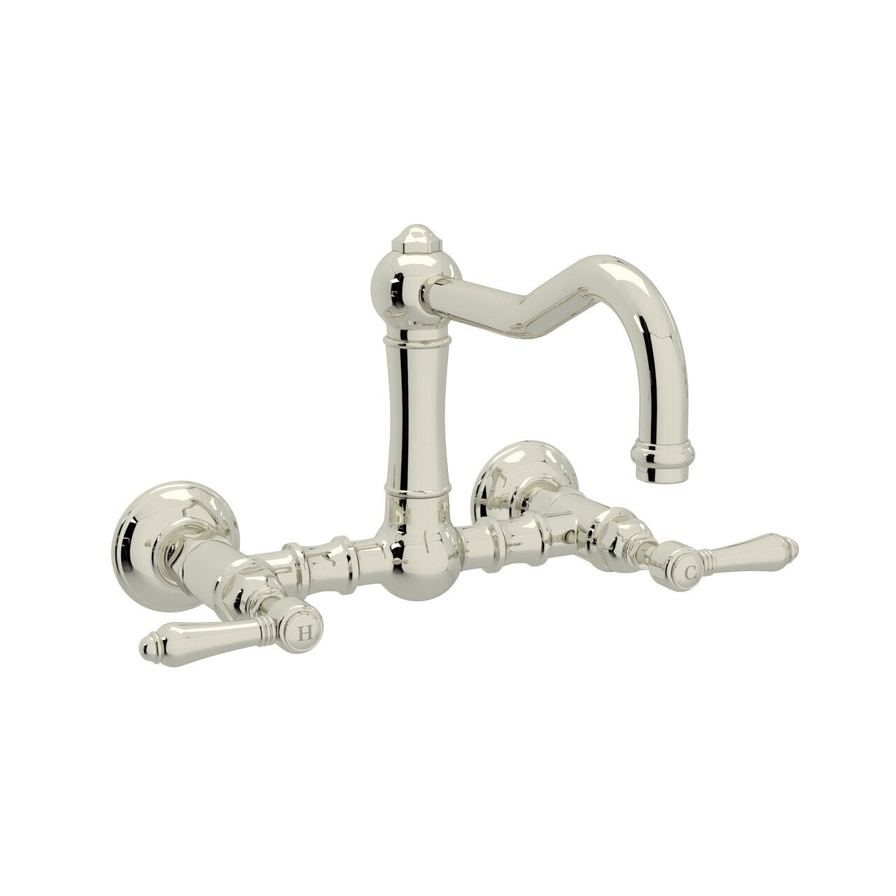 ROHL Acqui Wall Mount Column Spout Bridge Kitchen Faucet - BNGBath