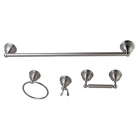 Thumbnail for Kingston Brass BAK3961478SN Restoration 4-Piece Bathroom Hardware, Brushed Nickel - BNGBath