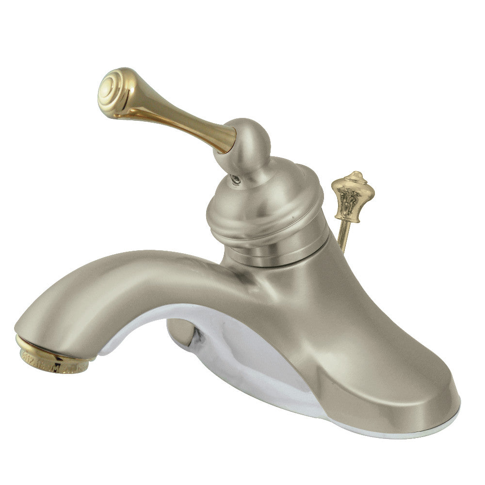 Kingston Brass KB3549BL 4 in. Centerset Bathroom Faucet, Brushed Nickel/Polished Brass - BNGBath