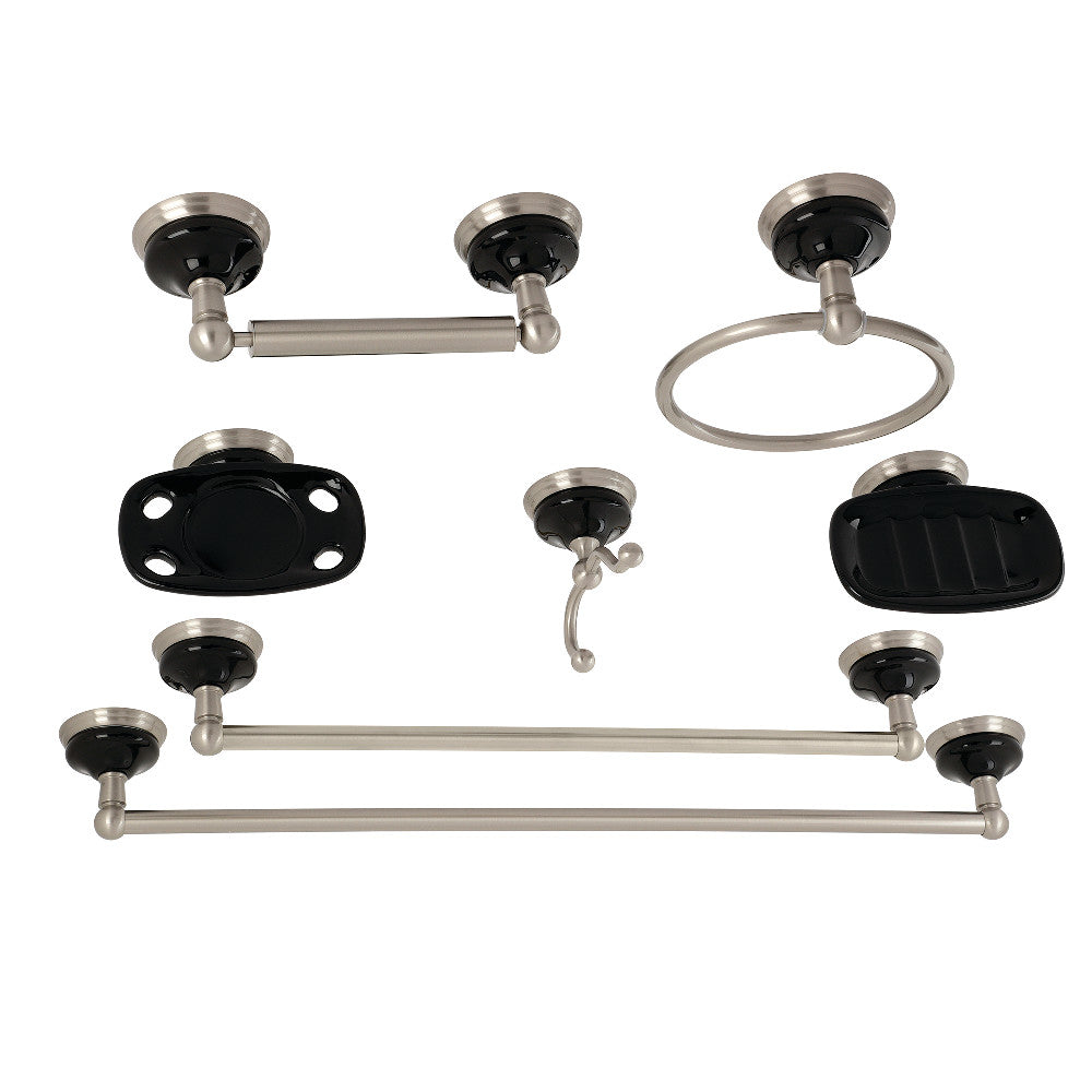 Kingston Brass BAK9110BN1 Water Onyx 7-Piece Bathroom Accessory Set, Brushed Nickel - BNGBath