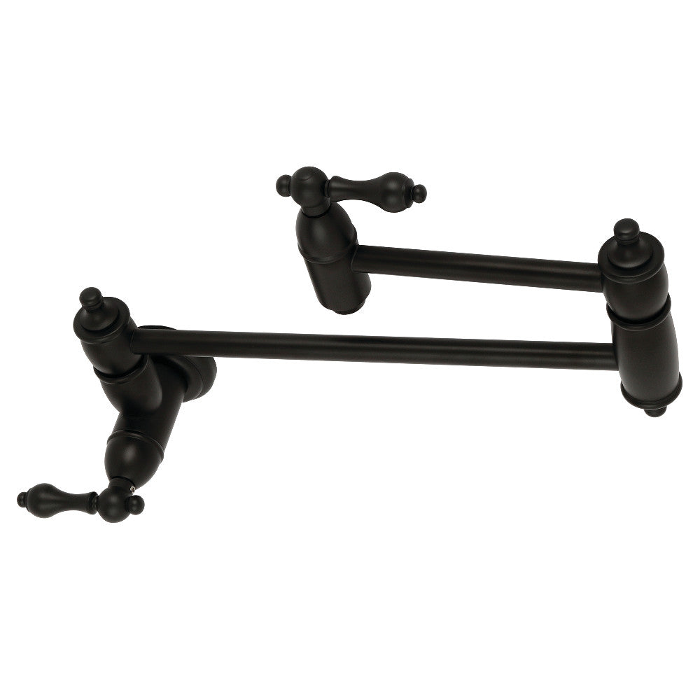 Kingston Brass KS3100AL Restoration Wall Mount Pot Filler Kitchen Faucet, Matte Black - BNGBath