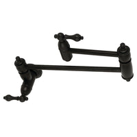 Thumbnail for Kingston Brass KS3100AL Restoration Wall Mount Pot Filler Kitchen Faucet, Matte Black - BNGBath